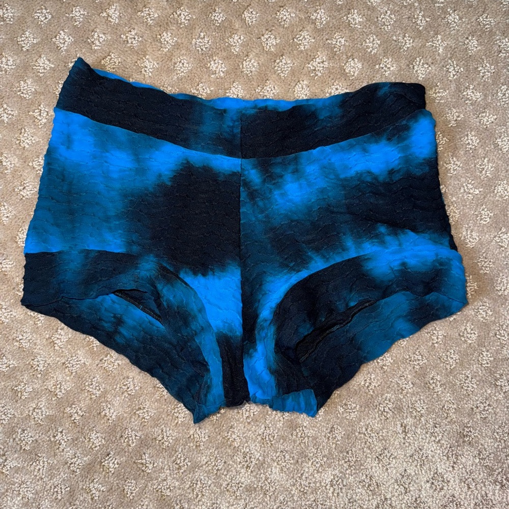 Booty by Brabants Black & Blue Tie-Dye Booty Shorts - One Size